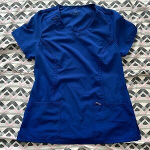 Cherokee Infinity Galaxy Blue Scrubs Top, Bottom, and Jacket